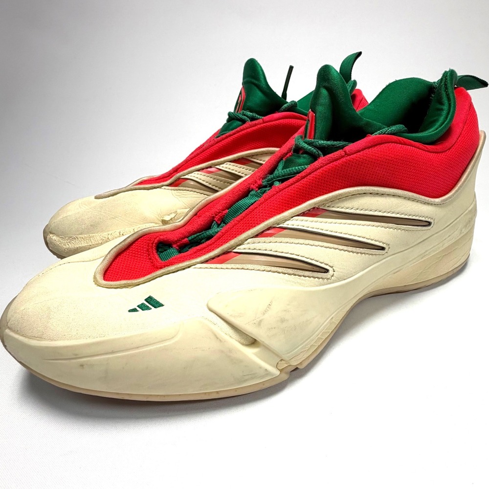 Adidas Dame Basketball Shoes Mens 12 Red Green Cream Sneakers‎